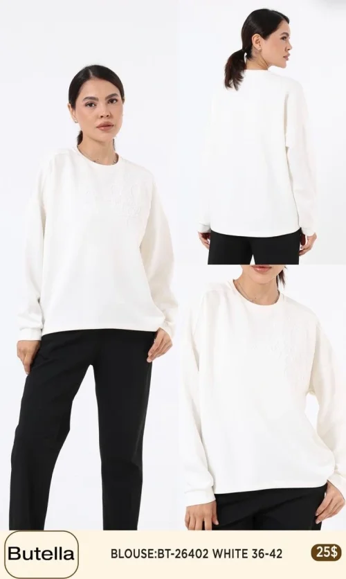 Блузка Butella (White, модель BT-26402) оптом