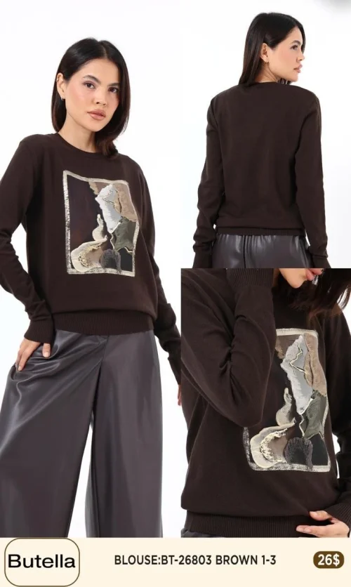 Блузка Butella (Brown, модель BT-26803) оптом