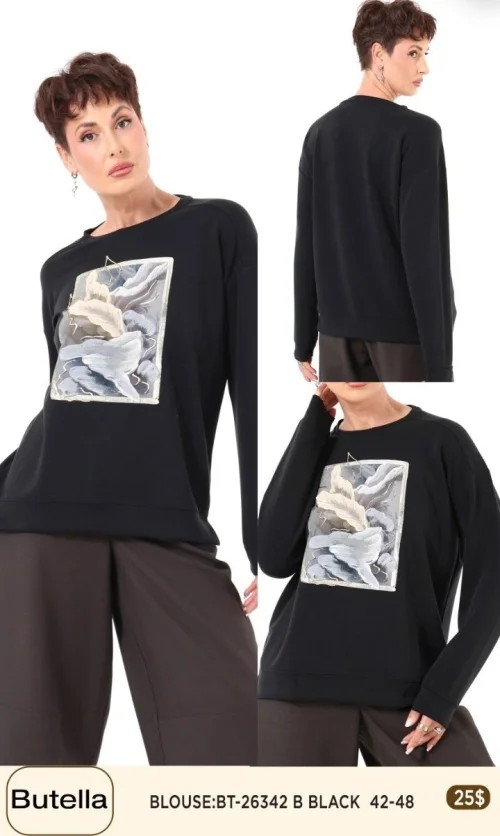 Блузка Butella (Black, модель BT-26342) оптом