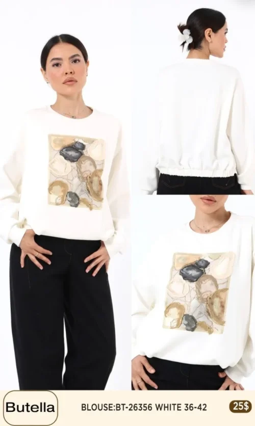 Блузка Butella (White, модель BT26356) оптом