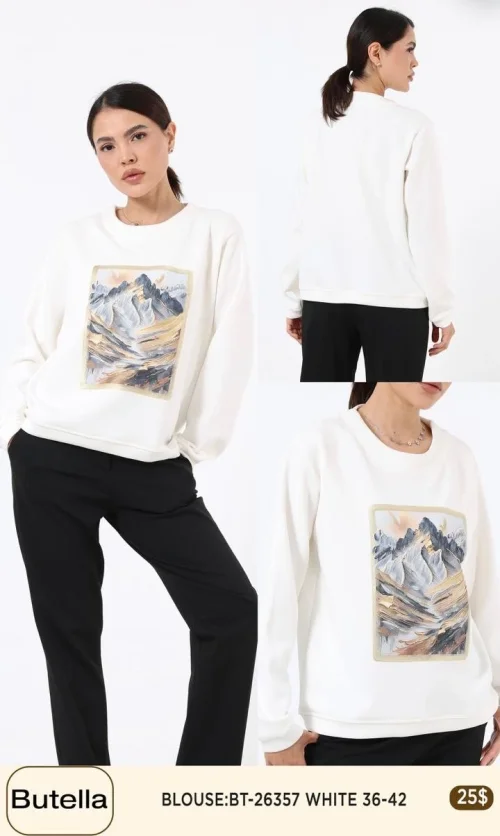 Блузка Butella (White, модель BT-26357) оптом