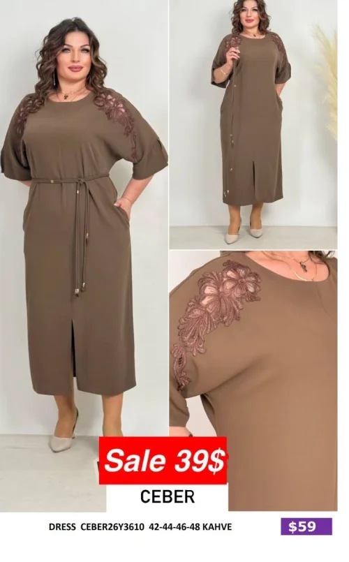 Платье Ceber (Коричневый, модель CEBER26Y3610) оптом
