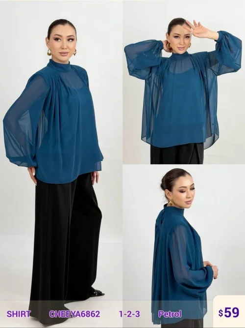 Рубашка CHEEYA (Turquoise, модель CHEEY.A6862) оптом