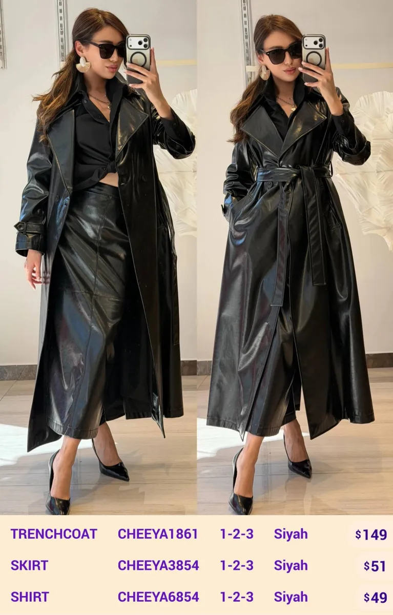 Тренч CHEEYA (Black, модель CHEEYA1861) оптом