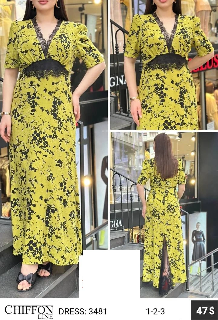 Платье CHIFFON LINE (Горчичный, модель 3481) оптом