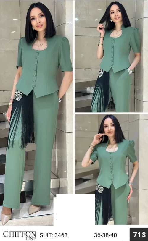 Костюм CHIFFON LINE (Зелёный, модель 3463) оптом