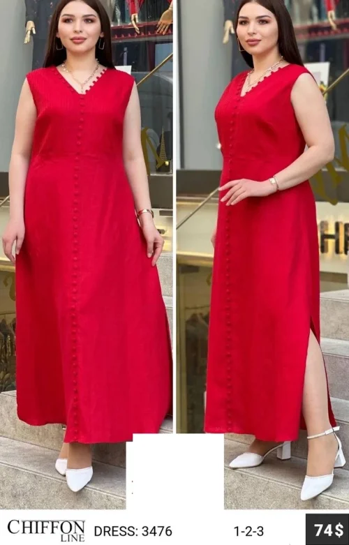 Платье CHIFFON LINE (Красный, модель 3476) оптом