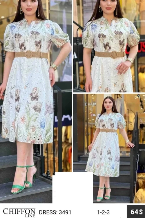 Платье CHIFFON LINE (Белый, модель 3491) оптом