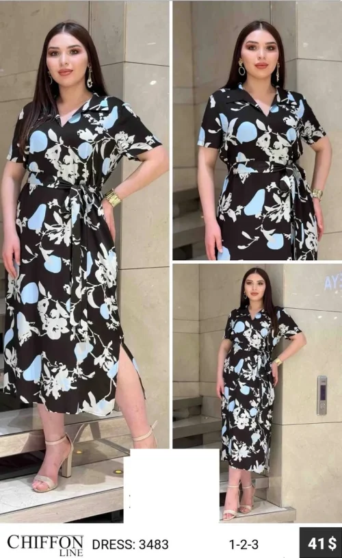Платье CHIFFON LINE (Чёрный, модель 3483) оптом