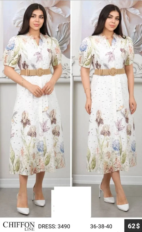 Платье CHIFFON LINE (Белый, модель 3490) оптом