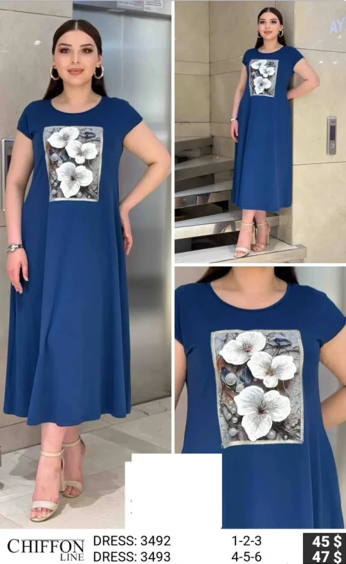 Платье CHIFFON LINE (Синий, модель 3493) оптом