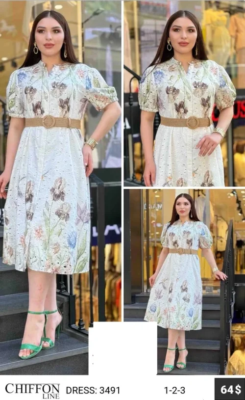 Платье CHIFFON LINE (Белый, модель 3491) оптом