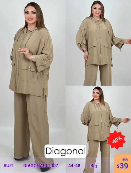 Костюм DİAGONAL (Бежевый, модель DIAGONAL11007) оптом
