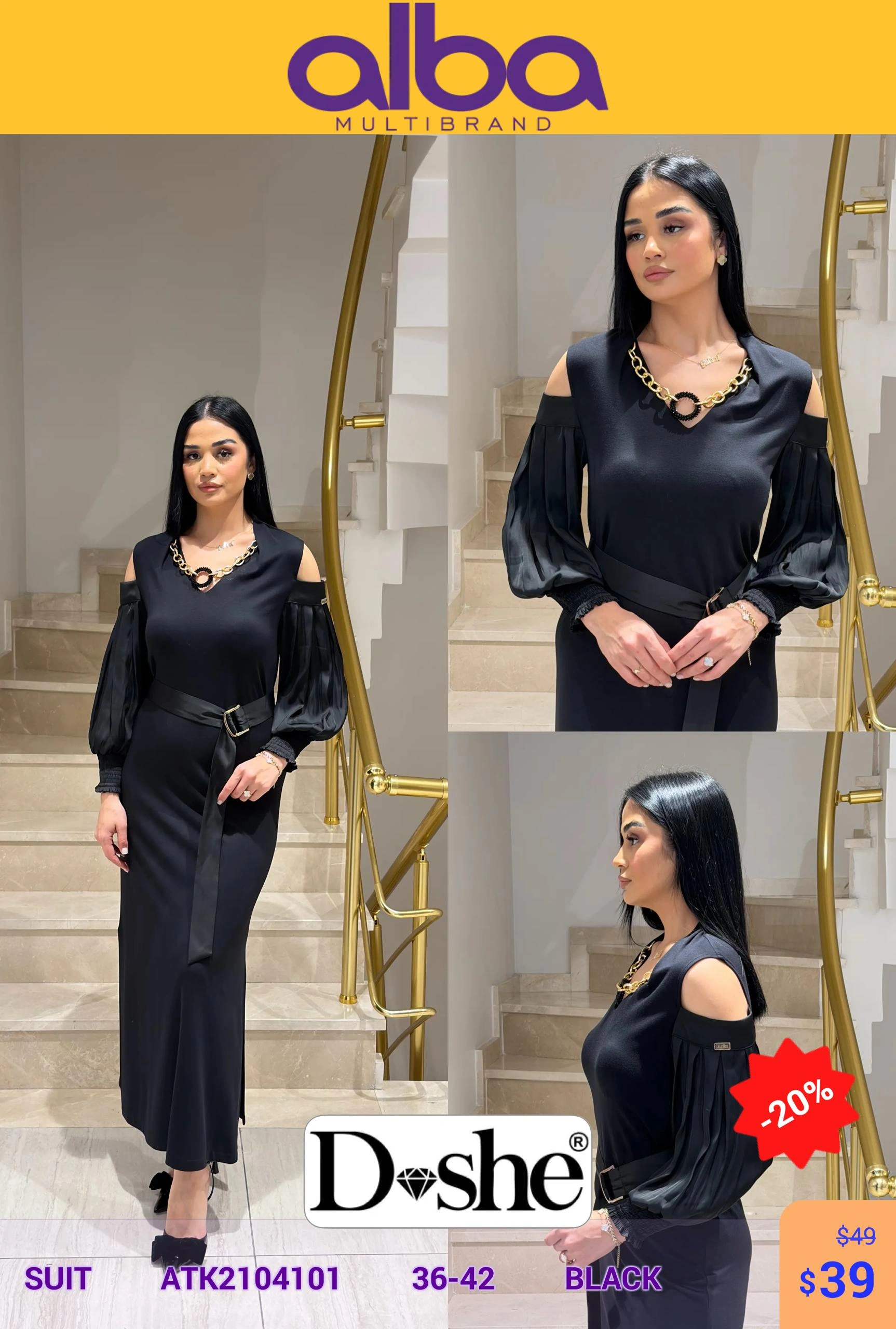 Костюм, Dİshe, Черный, модель ATK2104101, женская одежда оптом из Турции, Лалели