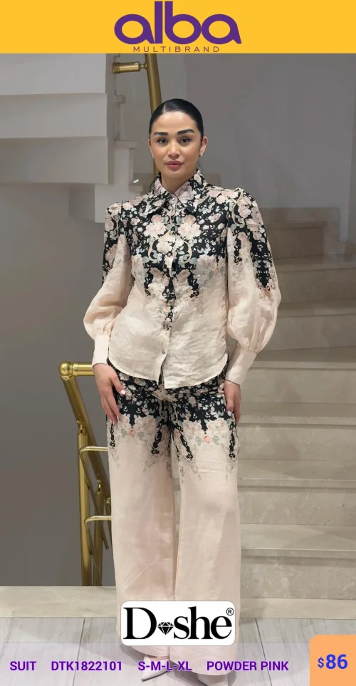 Костюм, DİSHE, Розовый, модель DTK1822101, женская одежда оптом из Турции, Лалели