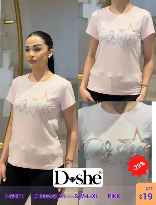 Футболка DİSHE (Розовый, модель DT00542104) оптом