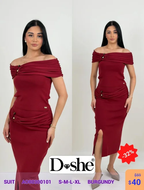 Костюм DİSHE (Бордовый, модель A000300101) оптом
