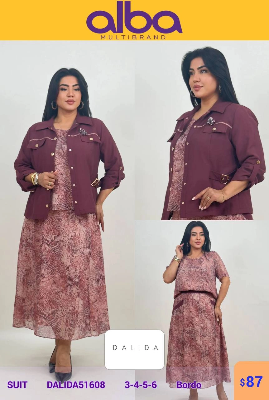 Костюм, Dalida, Бордовый, модель DALIDA51608, женская одежда оптом из Турции, Лалели