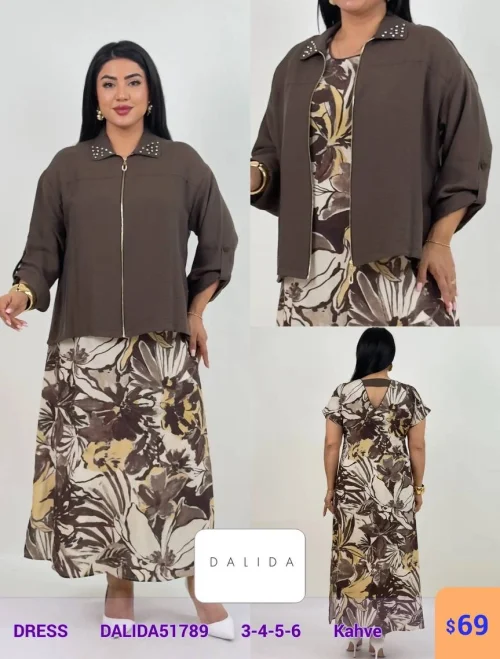 Платье DALIDA (Коричневый, модель DALIDA51789) оптом