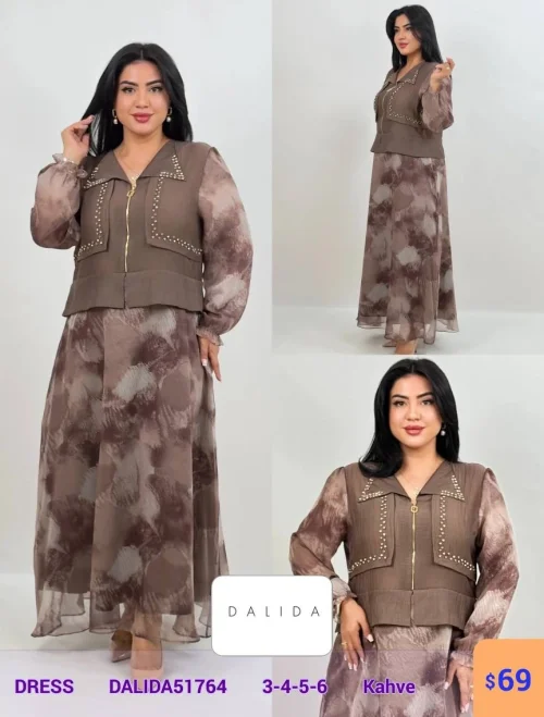 Платье DALIDA (Коричневый, модель DALIDA51764) оптом