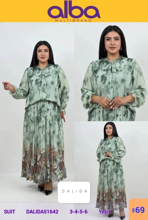 Костюм, DALIDA, Зеленый, модель DALIDA51642, женская одежда оптом из Турции, Лалели