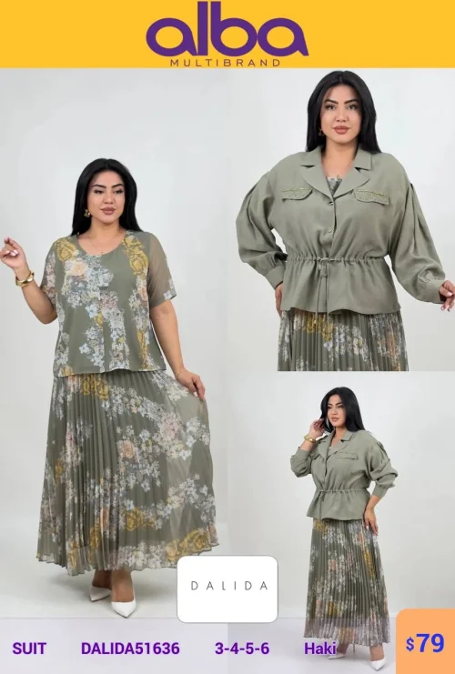 Костюм, DALIDA, Оливковый, модель DALIDA51636, женская одежда оптом из Турции, Лалели