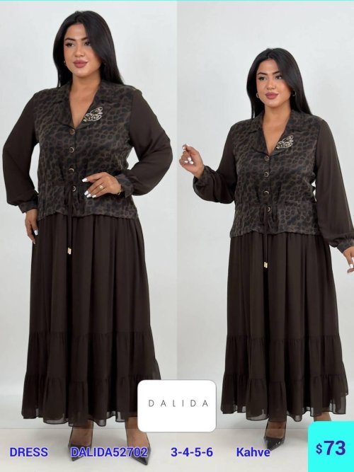 Платье DALIDA (Коричневый, модель DALIDA52702) оптом