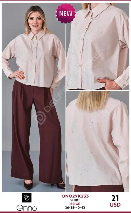 Рубашка DEVATEX (Beige, модель ONO27K233) оптом