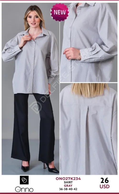Рубашка DEVATEX (Gray, модель ONO27K234) оптом