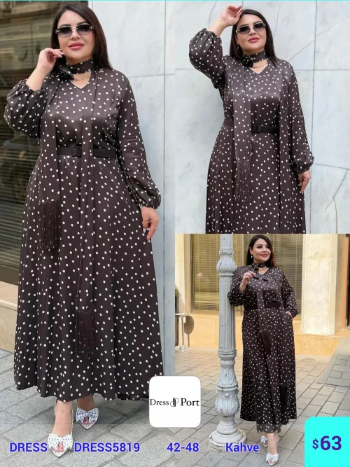 Платье DIAGONAL (Коричневый, модель DRESS5819) оптом