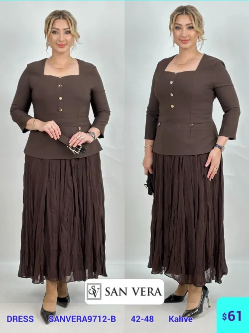 Платье DIAGONAL (Brown, модель SANVERA9712-B) оптом