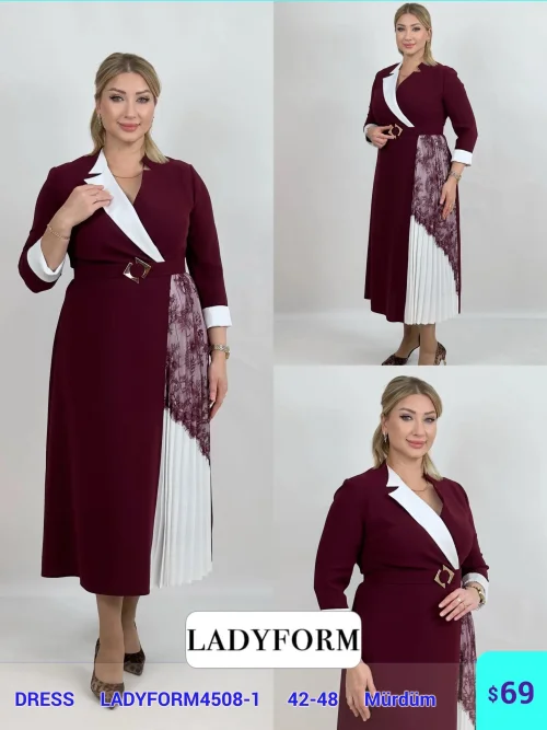 Платье DIAGONAL (Purple, модель LADYFORM4508-1) оптом