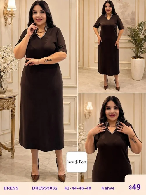 Платье DIAGONAL (Brown, модель DRESS5832) оптом