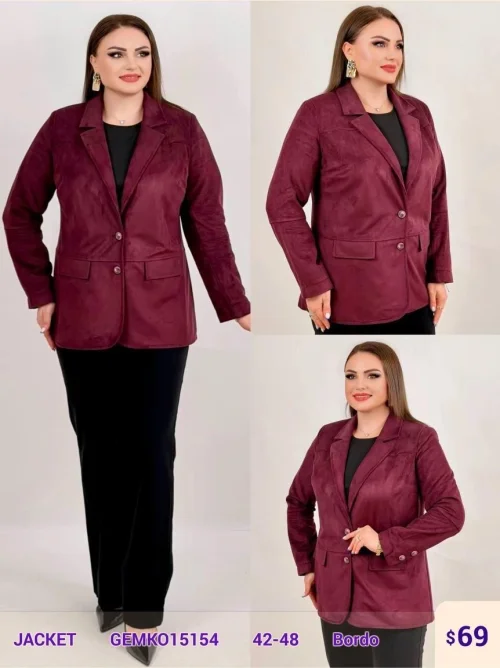 Жакет DIAGONAL (Burgundy, модель GEMK015154) оптом