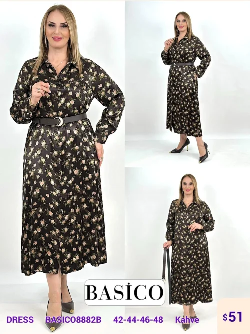 Платье DIAGONAL (Brown, модель BASICO8882B) оптом