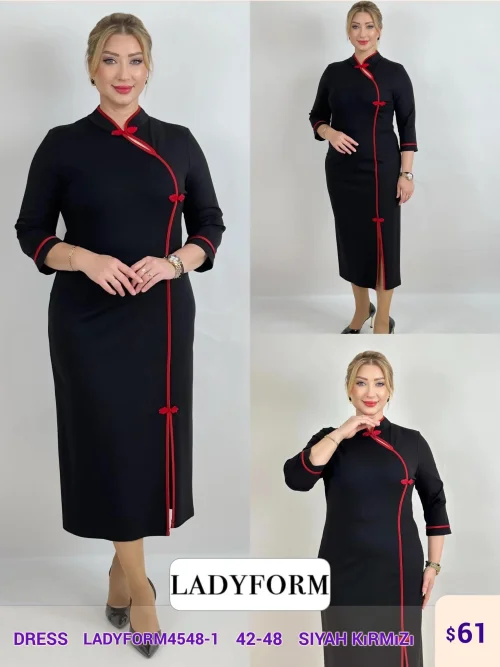 Платье DIAGONAL (Red, модель LADYFORM4548-1) оптом