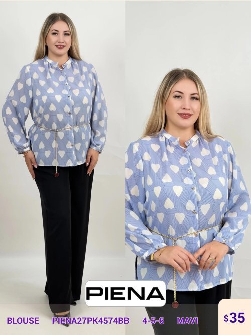 Блузка DIAGONAL (Blue, модель PIENA27PK4574BB) оптом