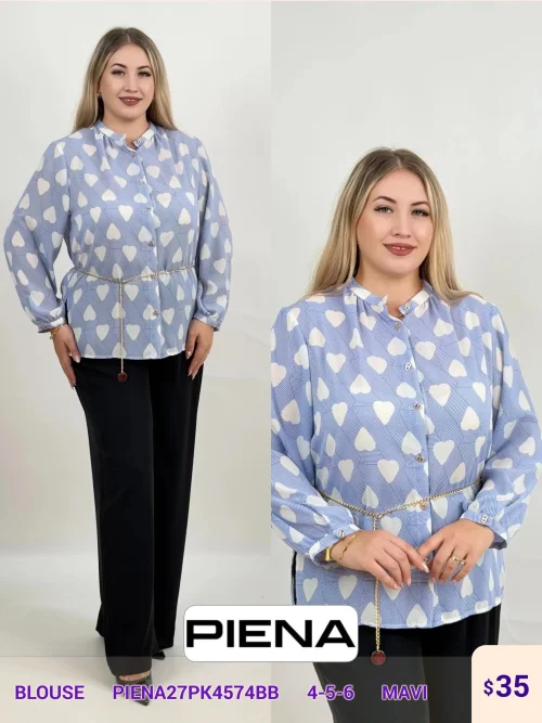 Блузка DIAGONAL (Blue, модель PIENA27PK4574BB) оптом