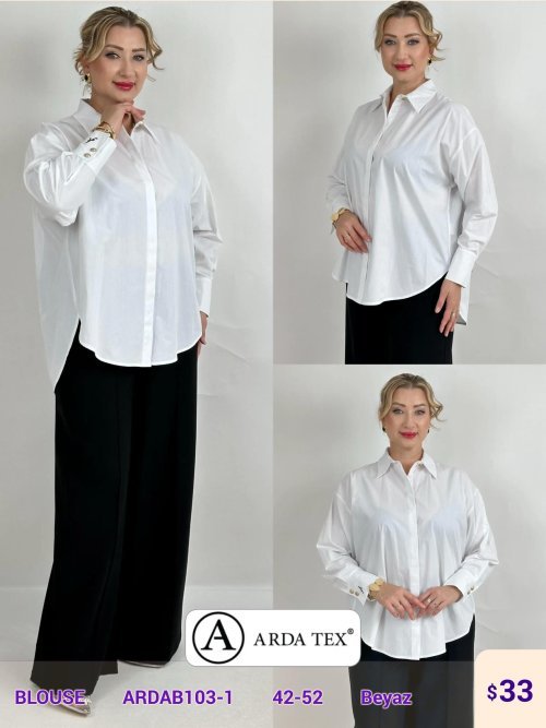 Блузка DIAGONAL (White, модель ARDAB103-1) оптом
