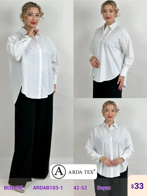 Блузка DIAGONAL (White, модель ARDAB103-1) оптом