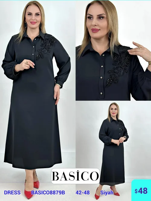 Платье DIAGONAL (Black, модель BASICO8879B) оптом