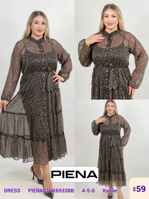 Платье DIAGONAL (Brown, модель PIENA27PK6933BB) оптом