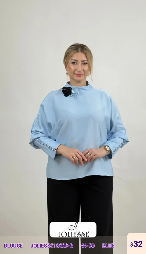 Блузка DIAGONAL (Blue, модель JOLIESSE18609-B) оптом