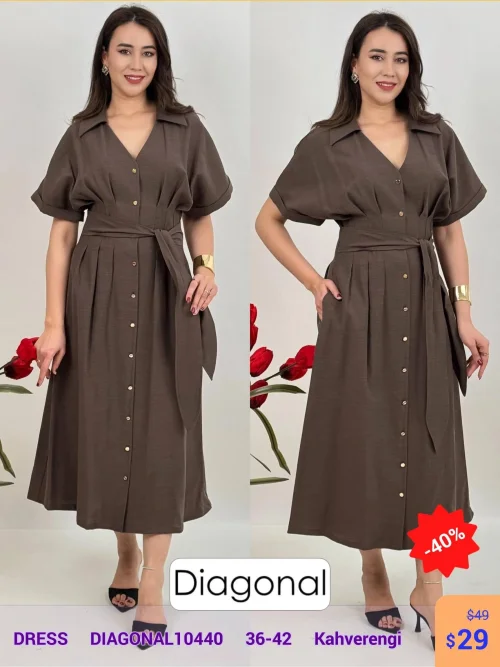 Платье DIAGONAL (Коричневый, модель DIAGONAL10440) оптом