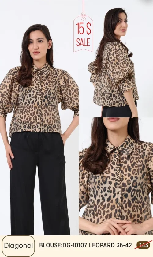 Блузка DIAGONAL (LEOPARD, модель DG-10107) оптом