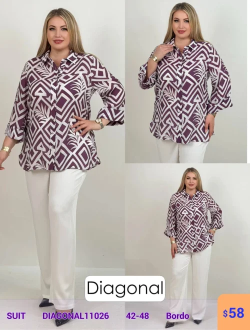 Костюм DIAGONAL (Бордовый, модель DIAGONAL11026) оптом