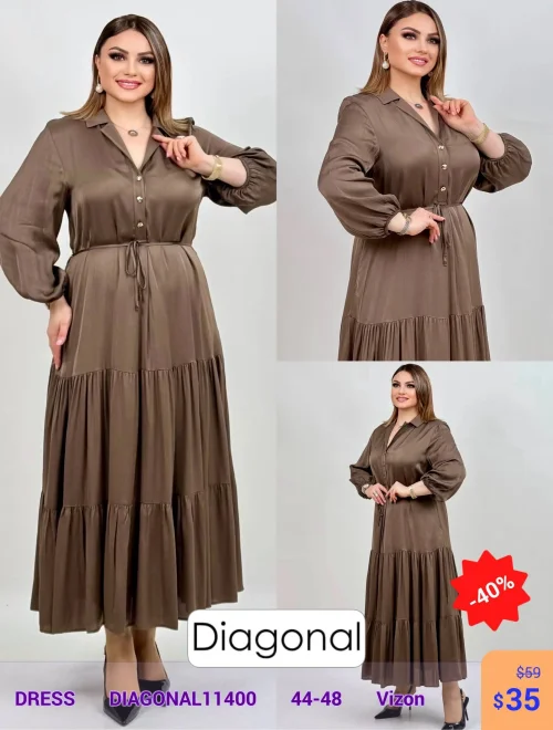 Платье DIAGONAL (Бежевый, модель DIAGONAL11400) оптом