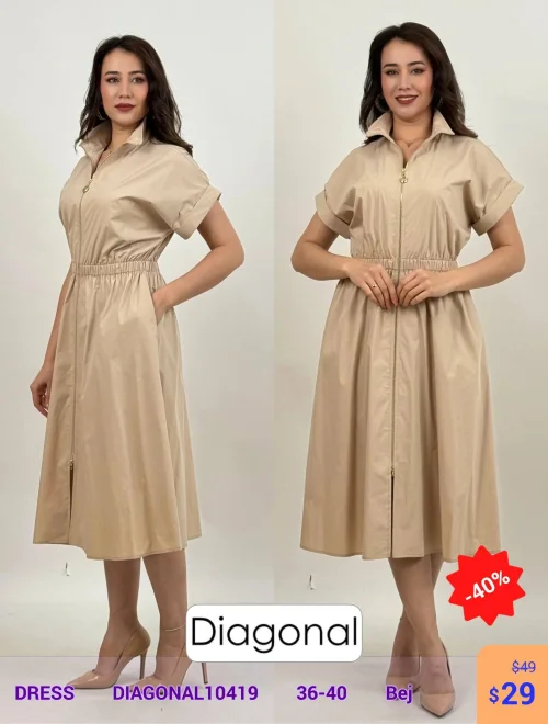 Платье DIAGONAL (Бежевый, модель DIAGONAL10419) оптом