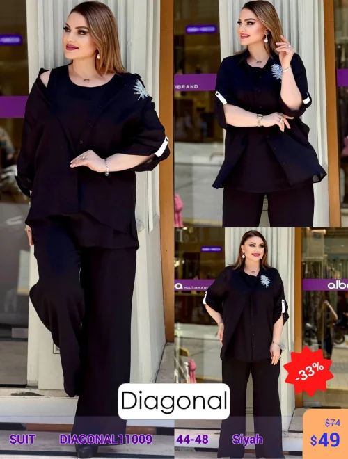 Костюм DIAGONAL (Черный, модель P44-48) оптом