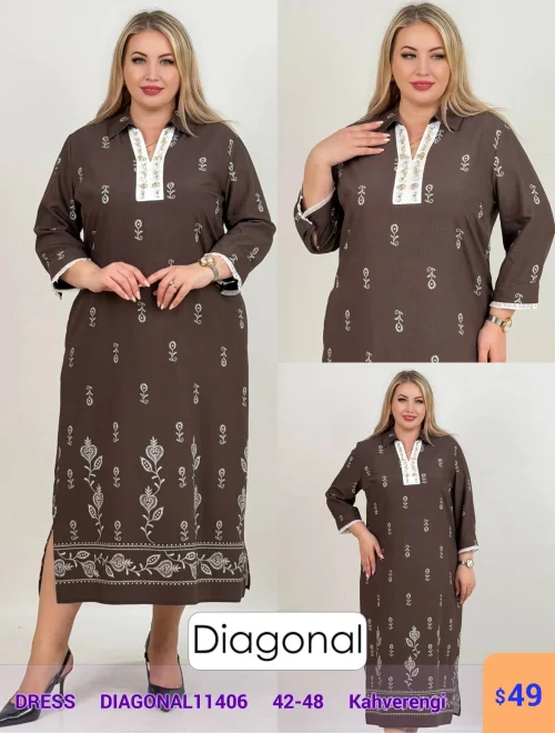Платье DIAGONAL (Коричневый, модель DIAGONAL11406) оптом